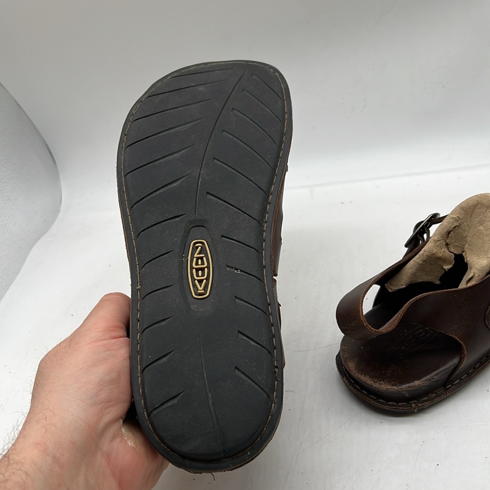 KEEN Alman Dark Brown Leather Buckle Strap Sandals 1010315 Mens 11.5 - Picture 7 of 9